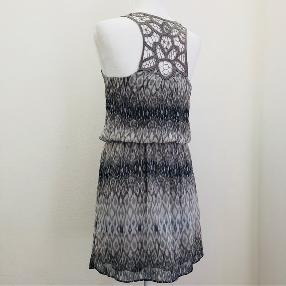 ⭐️Express⭐️Light Grey Crochet Embroidery Strapy Womens Summer Dress Small Petite - Picture 3 of 8